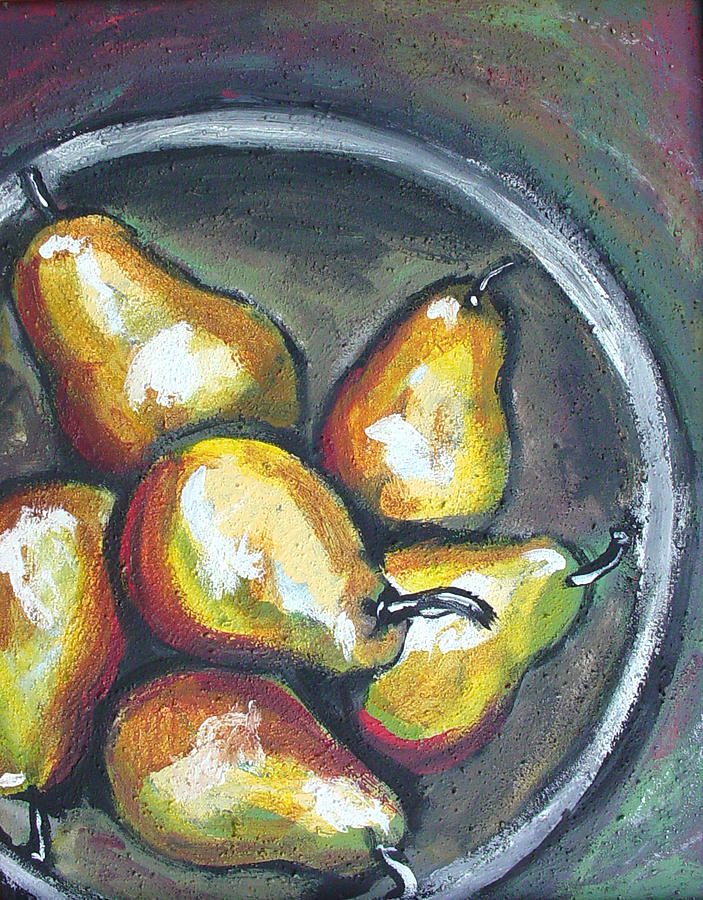 Yellow Pears #1 Painting by Sarah Crumpler