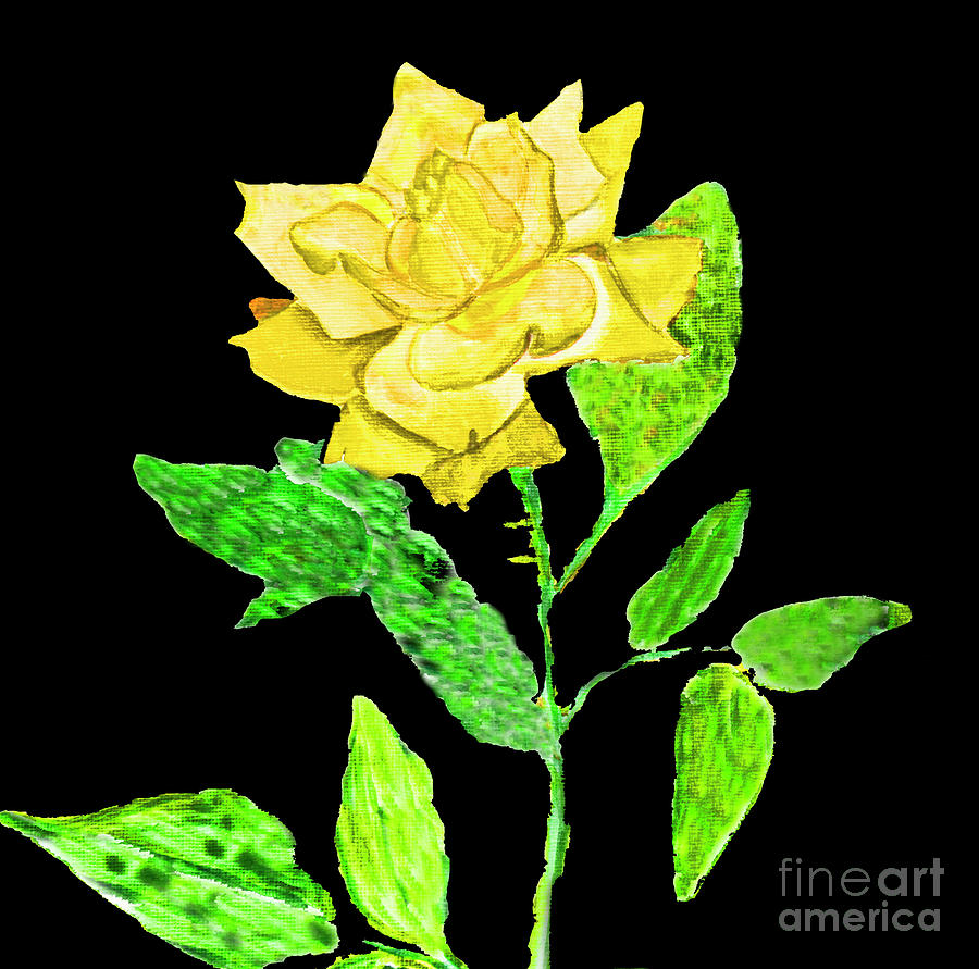 Yellow Rose, painting #1 Painting by Irina Afonskaya