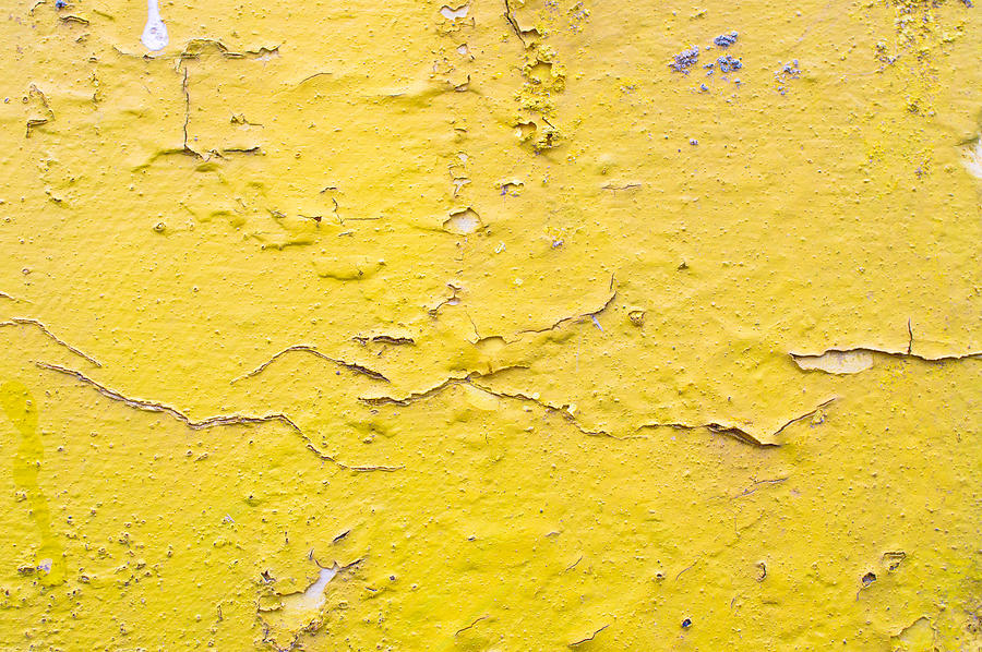 Abstract Photograph - Yellow wall #1 by Tom Gowanlock