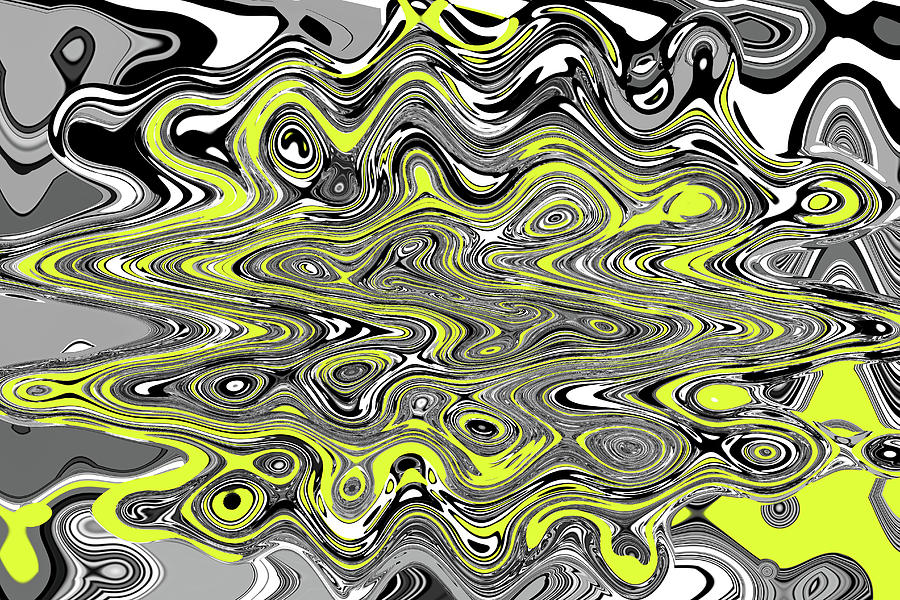 Yellow White And Black Abstract #1 Digital Art by Tom Janca