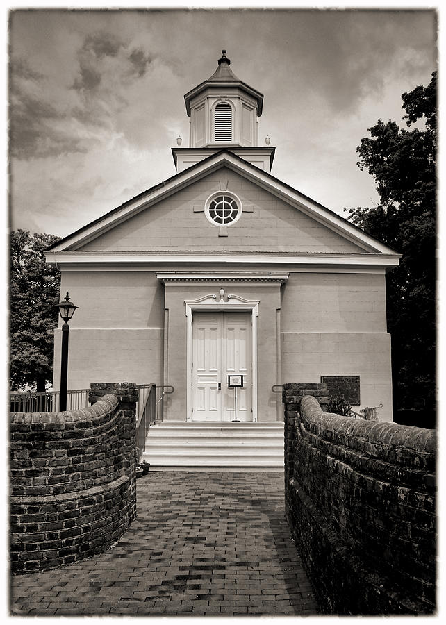 York-Hampton Parish Church - Toned BW w border #1 Photograph by Stephen Stookey