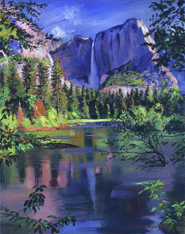 Yosemite Falls #1 Painting by David Lloyd Glover