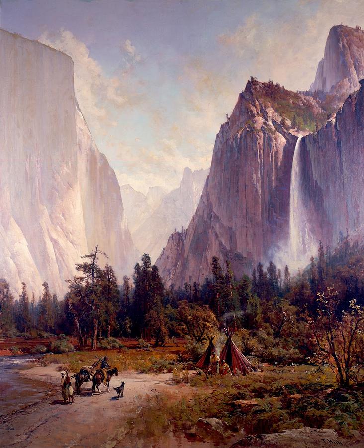 Waterfall Painting - Yosemite Valley  #1 by MotionAge Designs