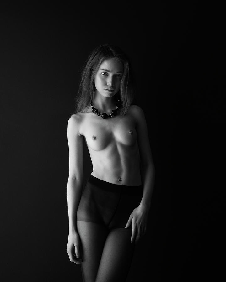 Nude Photograph - Young Woman In Front Of Black Wall by Michael Maximillian Hermansen Nude Photograph - Young Woman In Front Of Black Wall by Michael Maximillian Hermansen