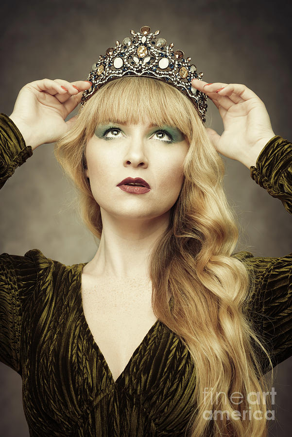 Young Woman Wearing Crown Photograph by Amanda Elwell