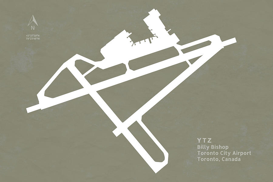 Transportation Digital Art - YTZ Billy Bishop Toronto City Airport in Toronto Canada Runway S #1 by Jurq Studio