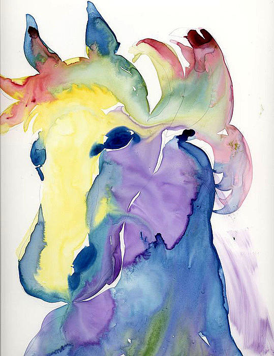 Horse Painting - Yupo Horse #1 by Janet Doggett