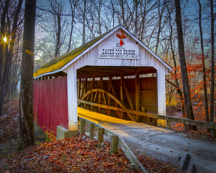 Zacke Cox covered bridge #1 Photograph by Jack R Perry