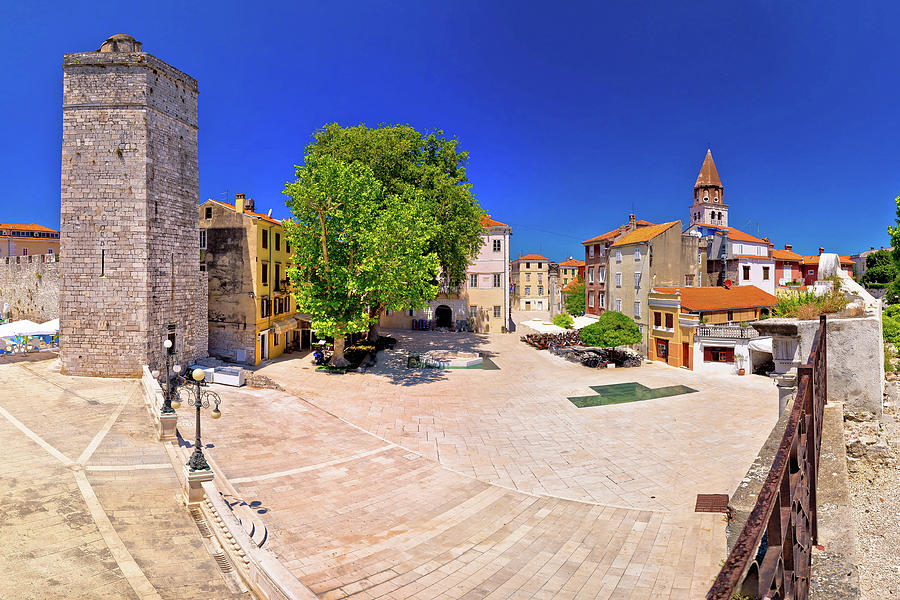 Zadar Five wells square and historic architecture panoramic view #1 Photograph by Brch Photography