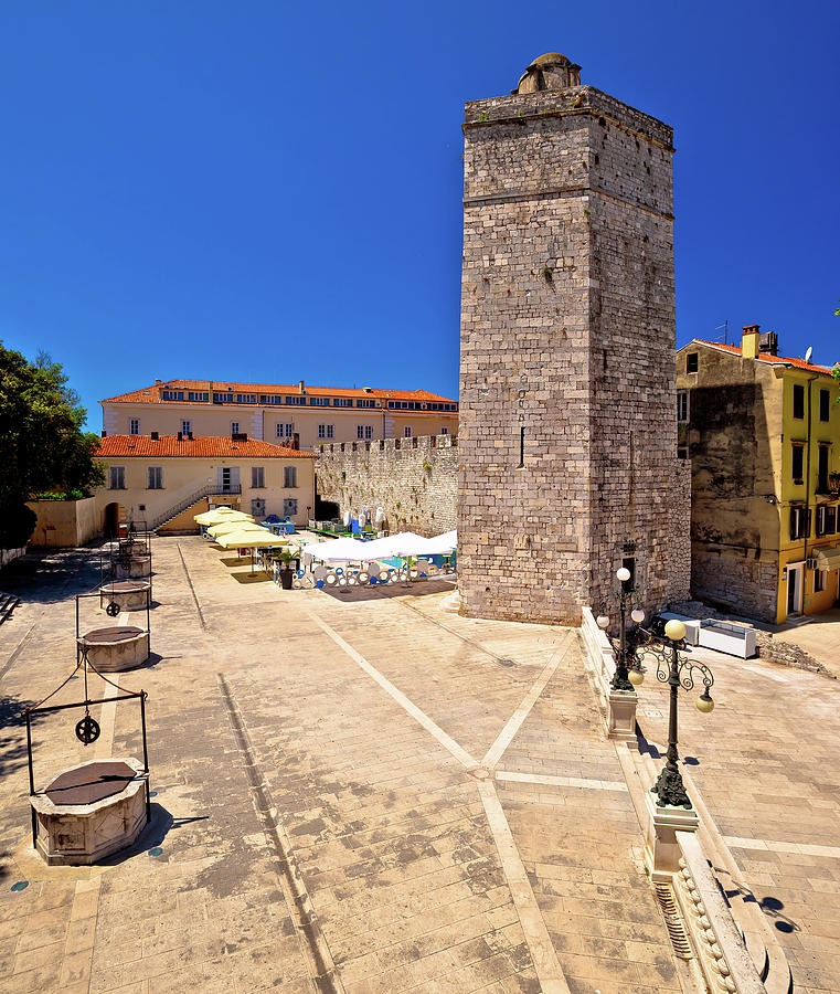 Zadar Five wells square and historic architecture view #1 Photograph by Brch Photography