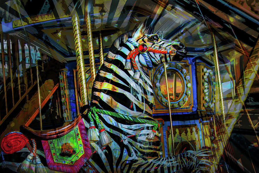 Zebra Carousel #1 Photograph by Michael Arend