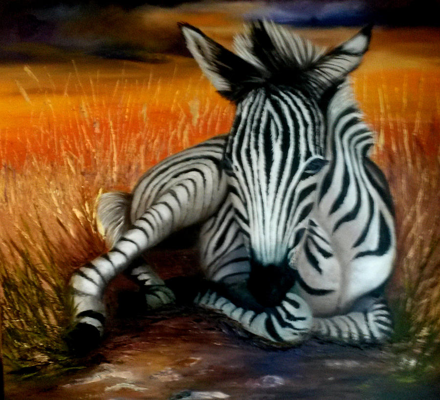 Zebra Foal Painting