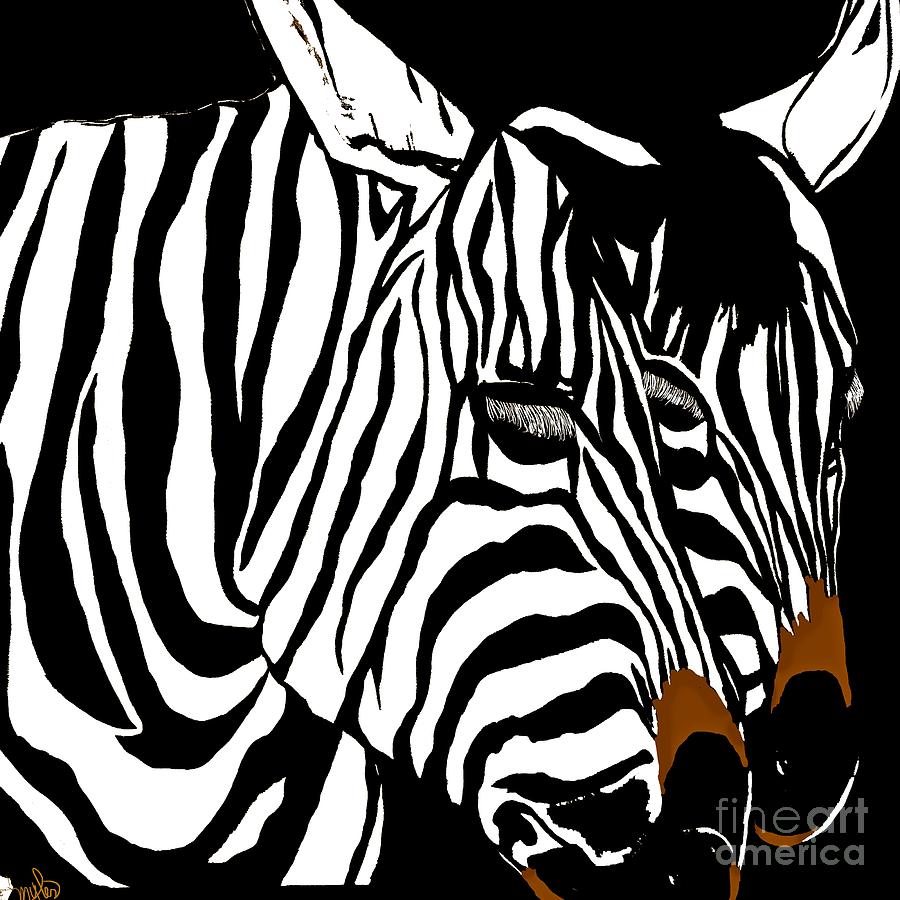 Zebra  #1 Painting by Saundra Myles