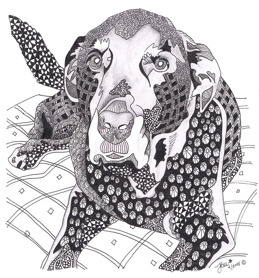 Zentangle Dog Drawing by Jan Steinle | Fine Art America