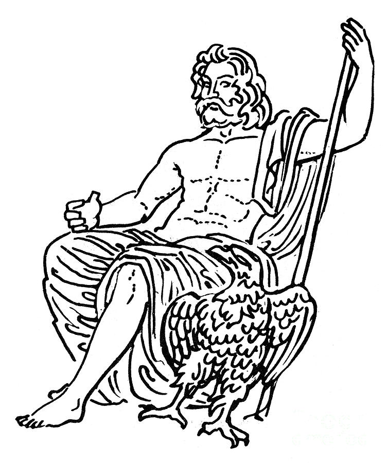Zeus / Jupiter Drawing by Granger