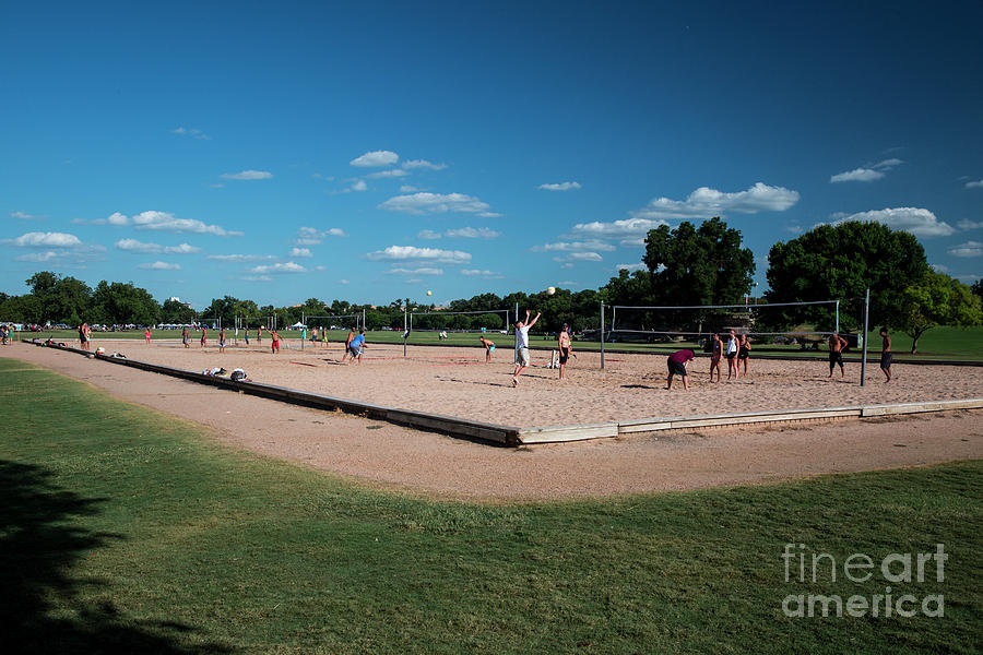 Athlete Photograph - Zilker Park is a favorite place for sports enthusiasts to play volleyball at the sand volleyball courts #1 by Dan Herron