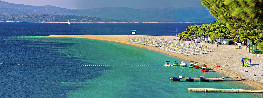 Zlatni Rat famous turquoise beach in Bol on Brac island view #1 Photograph by Brch Photography