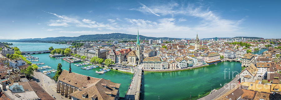 Zurich skyline panorama #1 Photograph by JR Photography