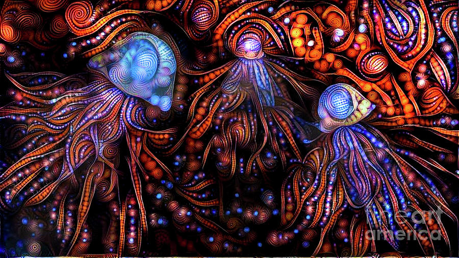 Abstract Jellyfish #10 Digital Art by Amy Cicconi