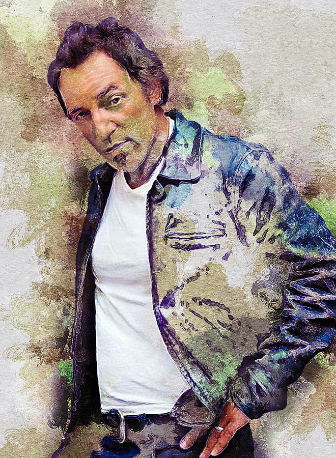 Bruce Springsteen Digital Art by Lilia Kosvintseva