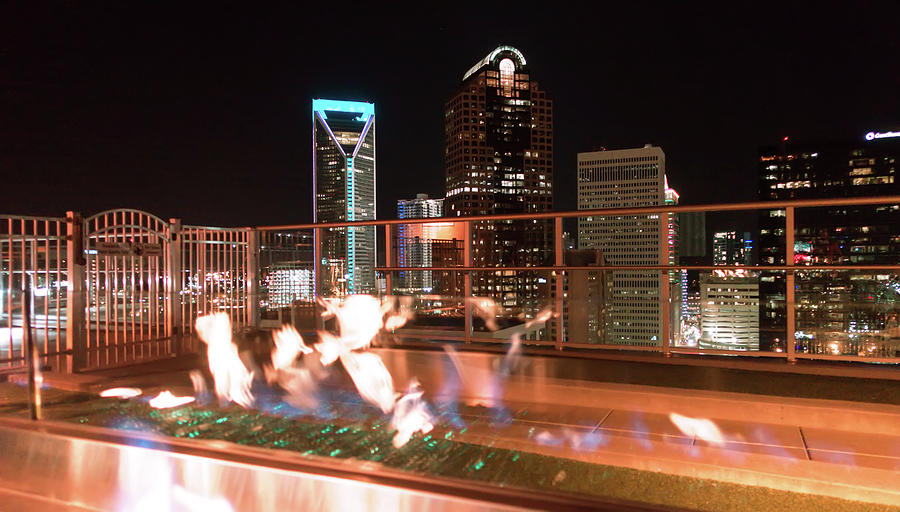 Charlotte North Carolina Skyline View At Night From Roof Top Res #10 Photograph by Alex Grichenko