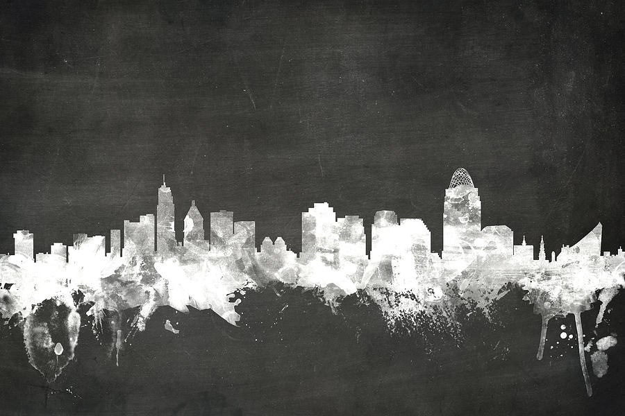 Cincinnati Ohio Skyline #10 Digital Art by Michael Tompsett