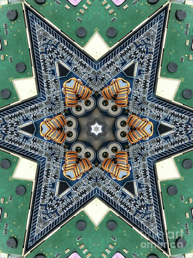 Computer Circuit Board Kaleidoscopic Design #10 Photograph by Amy Cicconi