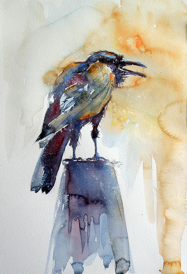 Crow #9 Painting by Kovacs Anna Brigitta