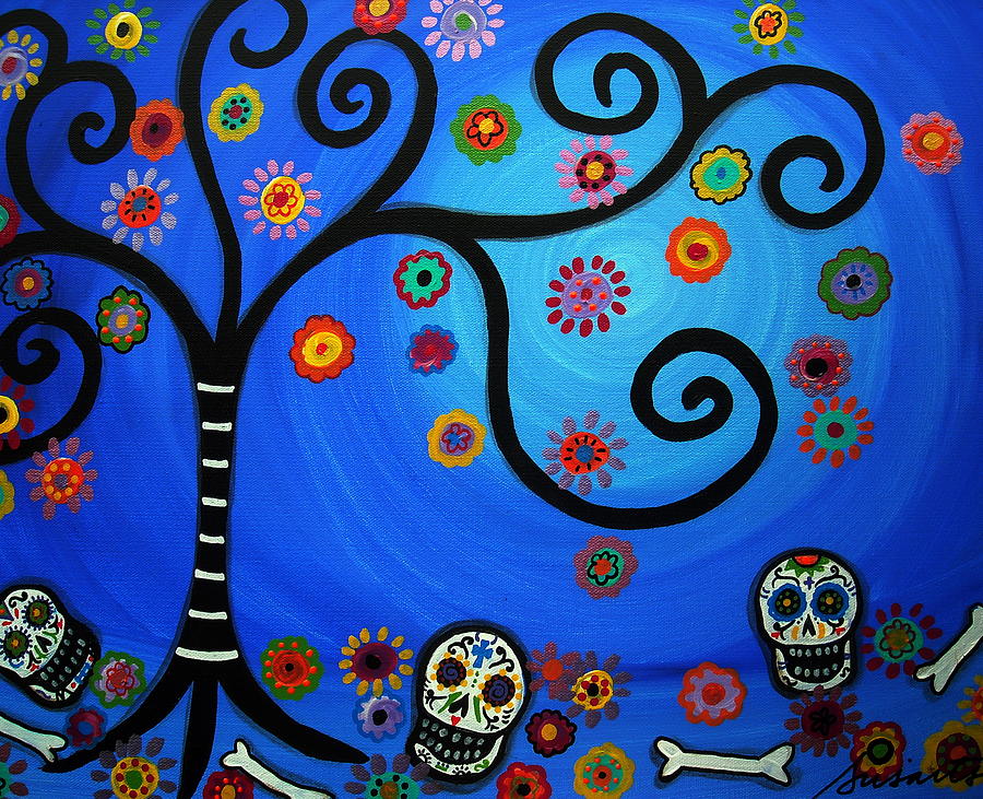 Skull Painting - Dia De Los Muertos #10 by Pristine Cartera Turkus
