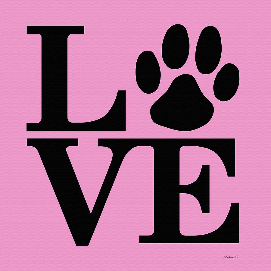 Dog Paw Love Sign #10 Digital Art by Gregory Murray