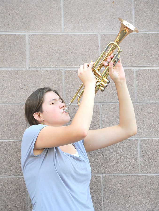 Female trumpet player. 