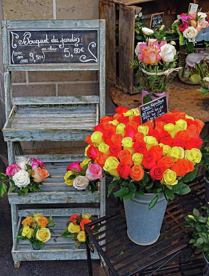 Flower Shop Display In Paris, France #10 Photograph by Rick Rosenshein