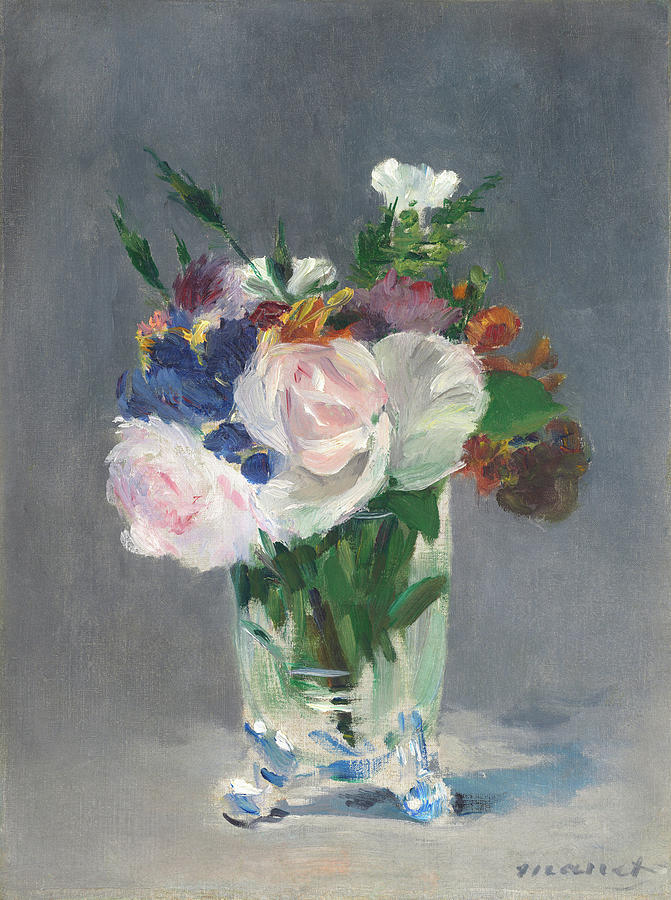 Flowers in a Crystal Vase #16 Painting by Edouard Manet