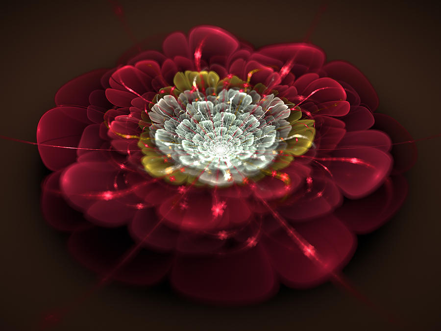 Abstract Digital Art - Fractal flower by Miroslav Nemecek