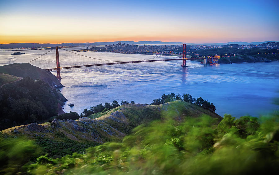 Golden Gate Bridge In San Francisco At Sunrise #10 Photograph by Alex Grichenko