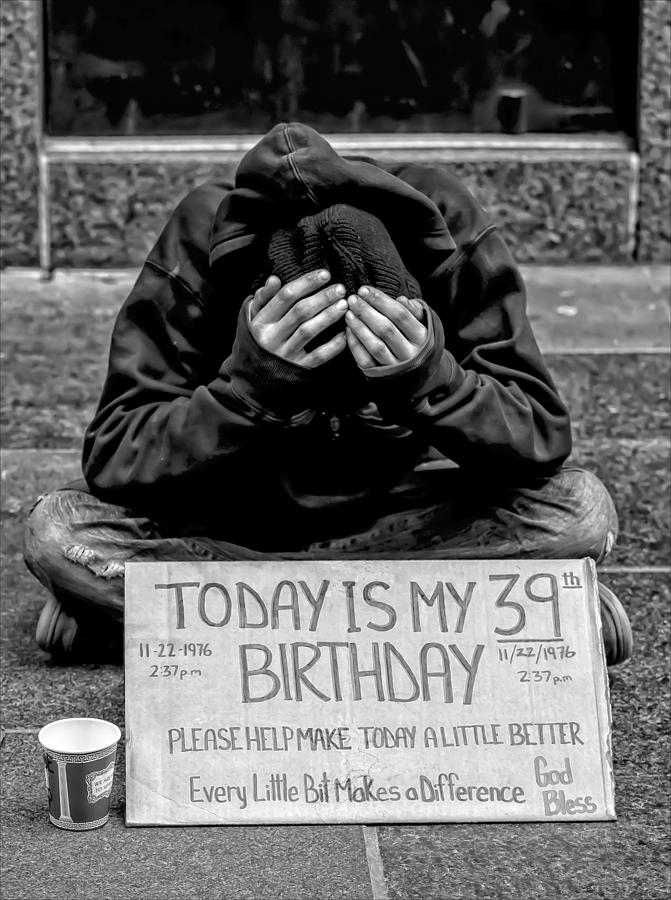 Sign Photograph - Homeless #10 by Robert Ullmann
