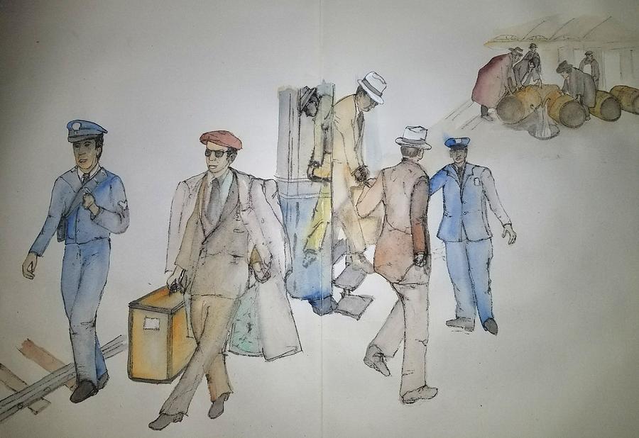 Italians  Ellis island  prohibition album #10 Painting by Debbi Saccomanno Chan