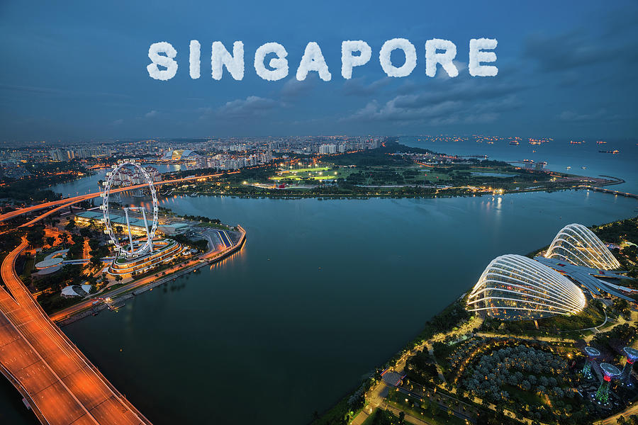 Landscape of Singapore city #10 Photograph by Anek Suwannaphoom
