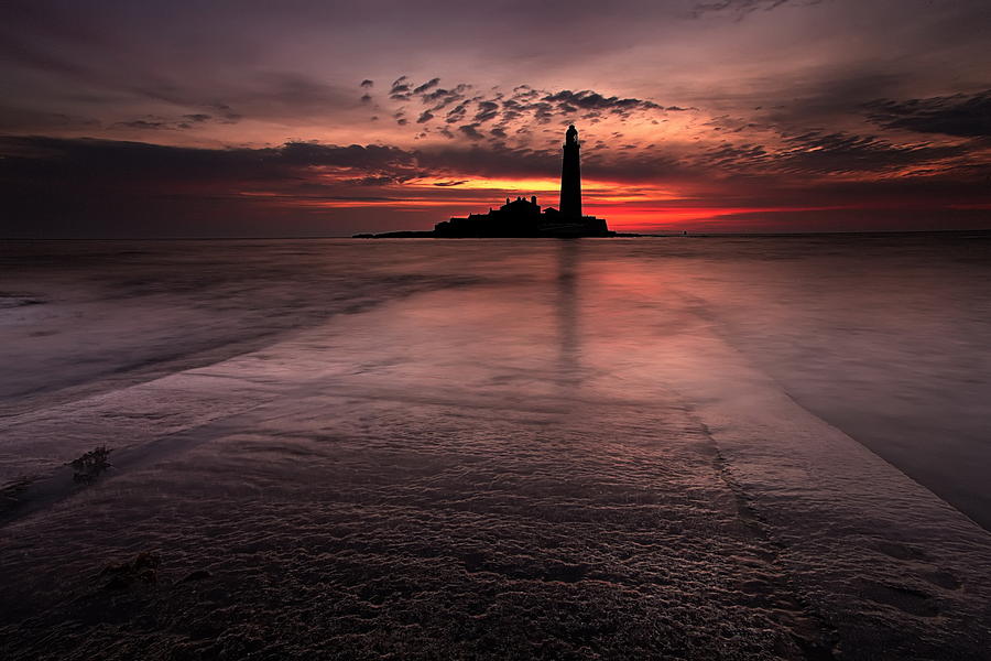 Sunset Digital Art - Lighthouse #10 by Maye Loeser