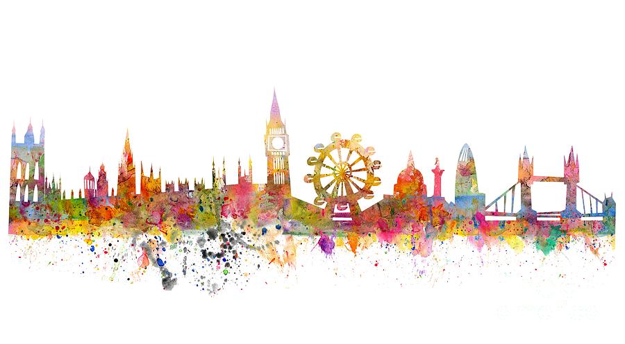 London Skyline #12 Drawing by Michal Boubin
