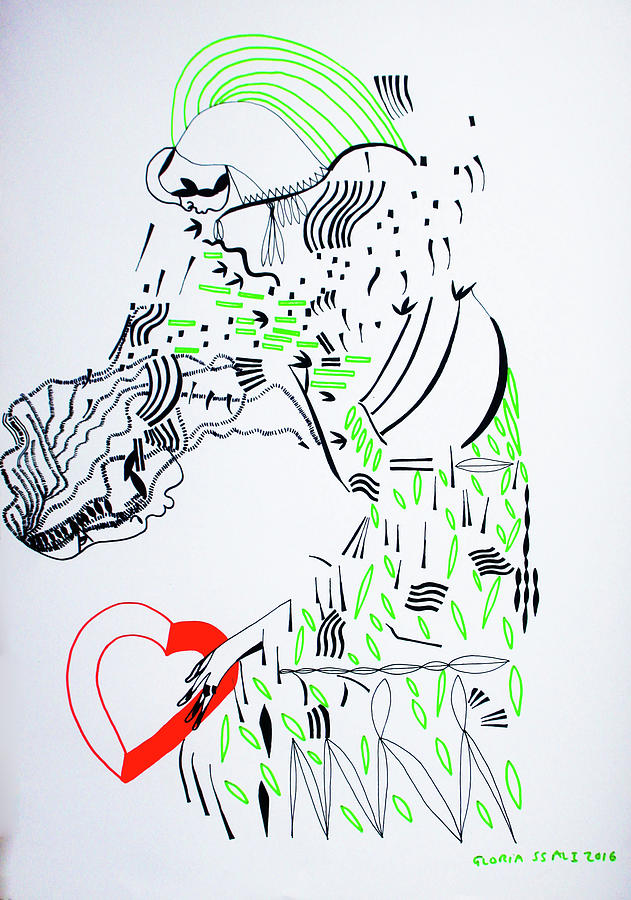 Love is a Heart #10 Drawing by Gloria Ssali