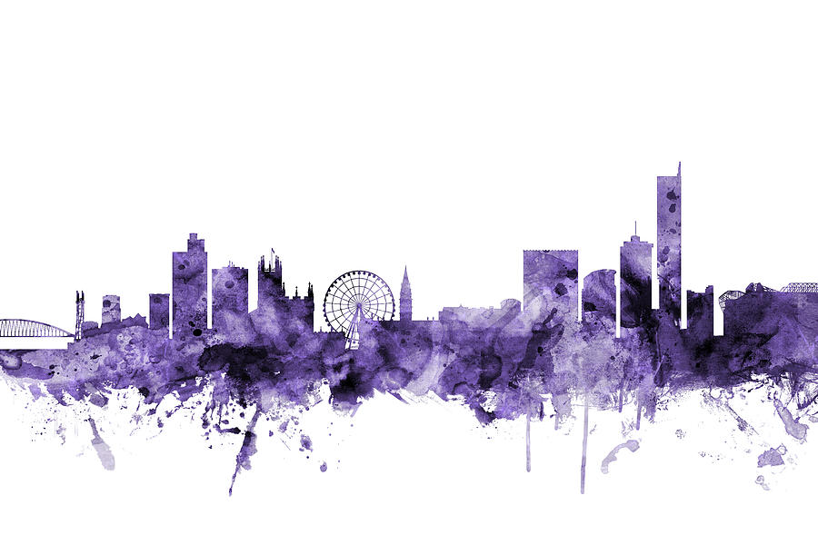 Manchester England Skyline #10 Digital Art by Michael Tompsett