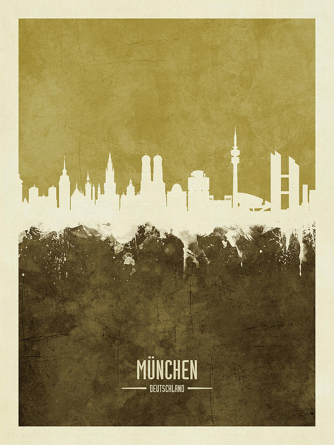 Munich Germany Skyline #10 Digital Art by Michael Tompsett