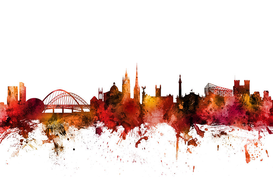 Newcastle England Skyline #10 Digital Art by Michael Tompsett