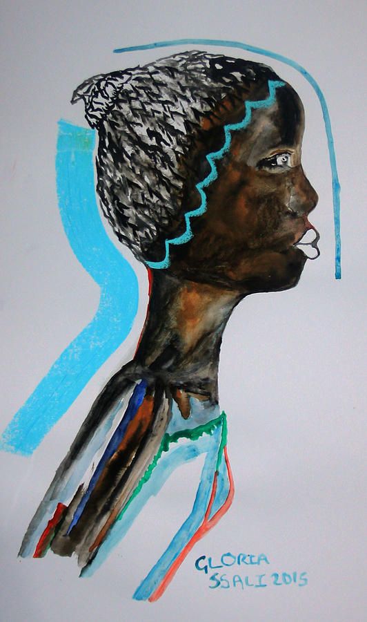Nuer Bride - South Sudan #10 Painting by Gloria Ssali