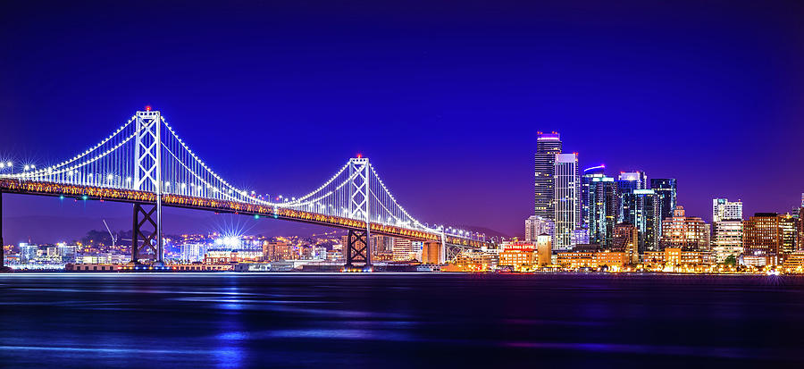 Oakland Bay Bridge Views Near San Francisco California In The Ev #10 Photograph by Alex Grichenko