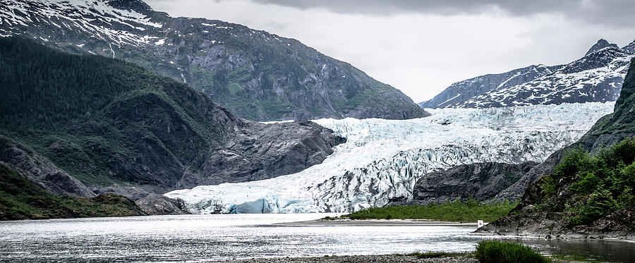 Panoramic view of Mendenhall Glacier Juneau Alaska #10 Photograph by Alex Grichenko