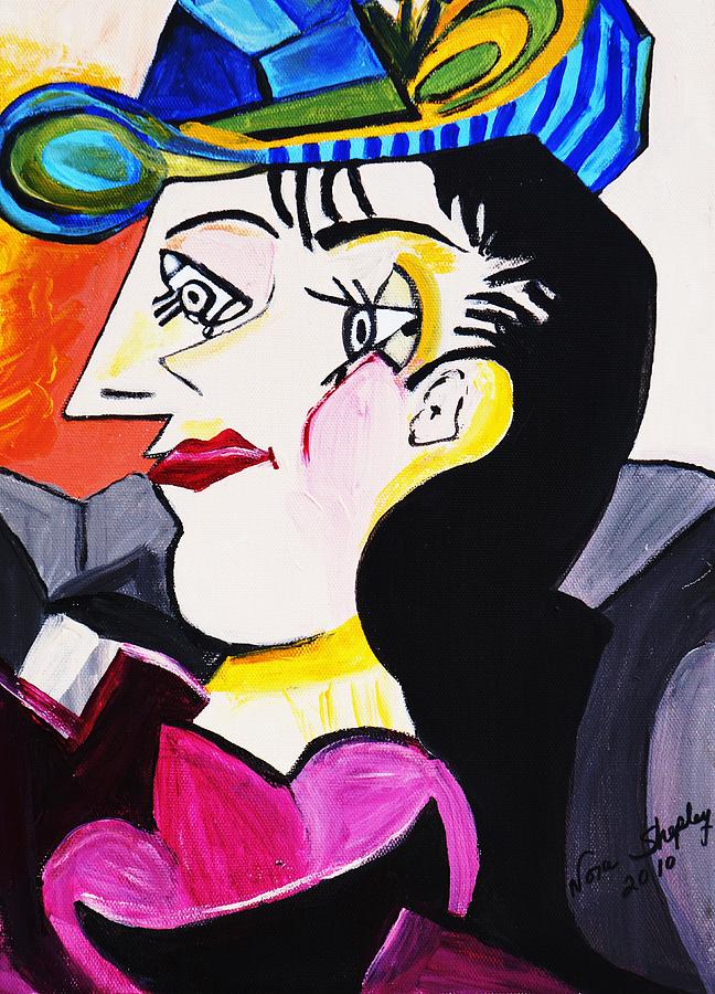 Blue Hat  Picasso Painting by Nora Shepley