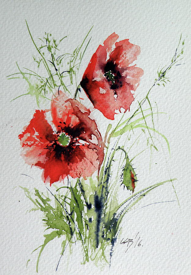 Poppies #10 Painting by Kovacs Anna Brigitta