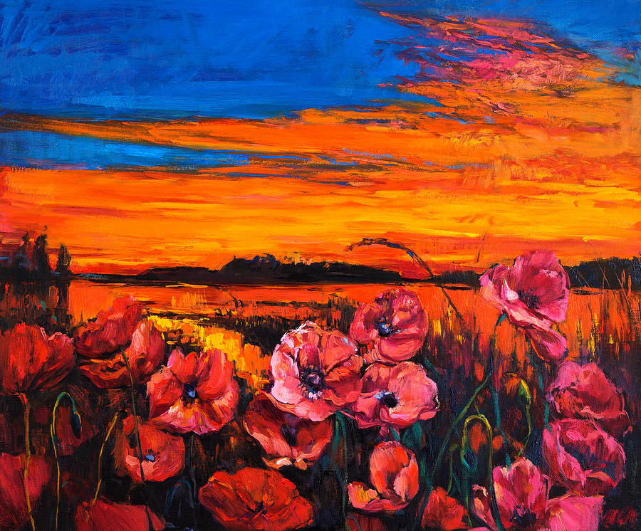 Impressionism Painting - Poppy fields  #2 by Boyan Dimitrov